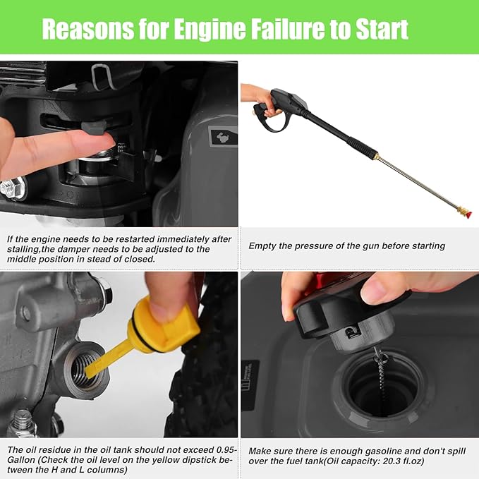 4200PSI Gas Pressure Washer, 4.0GPM Heavy Duty Power Washer with 5 Quick Connect Nozzles, 25ft Flexible Hose and 0.5Gal Soap Tank, 212cc 7.0 HP Engine, EPA/CARB/ETL Compliant, Gray