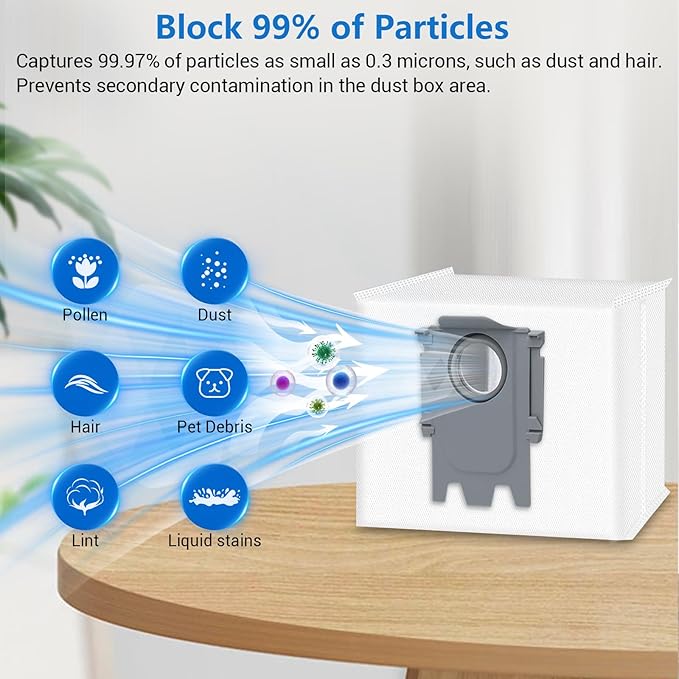 14 Pack Dust Bag Replacement for Roborock Q7 M5+, Q10 S5+/Q10 X5+, Q5, Q5+, Q5 Pro+ Q5 Max+ S8+ S8 Pro Ultra S7 MaxV Ultra S7 Pro Ultra Q7+ Q7 Max+ T8 Q5+ G10S PRO Q7 Max+ Q8 Max+ Robot Vacuum Cleaner