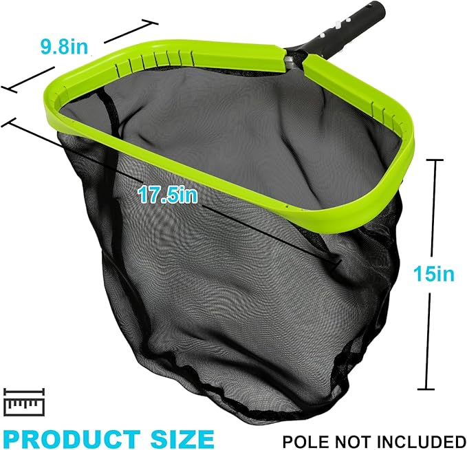 Sepetrel,Pool Net,Professional Swimming Pool Leaf Skimmer Nets for Cleaning with Nylon Deep Bag,Heavy Duty Aluminum Frame & Handle Rake(Pole Not Included)