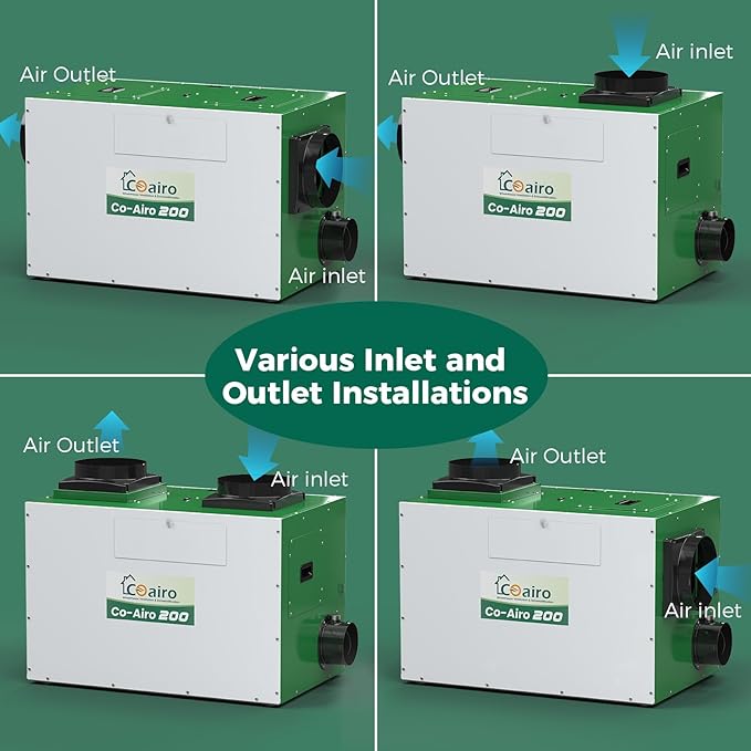 Whole House Dehumidifier 330 Pint with Controller, Crawl Space Dehumidifier with Fresh Air Function and Drain Hose Up to 4500 sq. ft. for Grow Tent, Whole House, Commercial, Basement