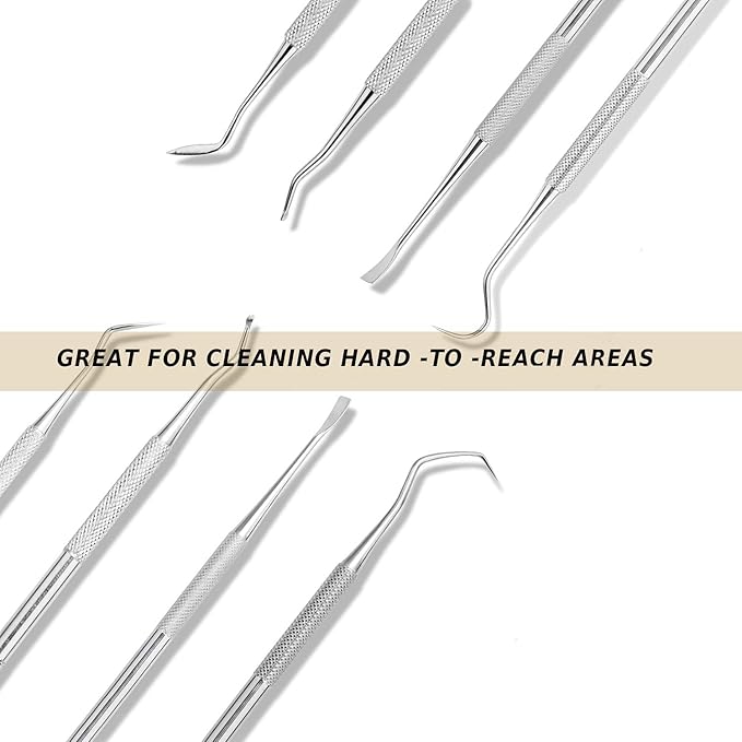 20 Pcs Gun Cleaning Brushes & Picks Kit Set Brass Steel Nylon Double Ended Gun Cleaning Brushes Stainless Steel Pick Set - Brass Steel Nylon Bristle Brushes