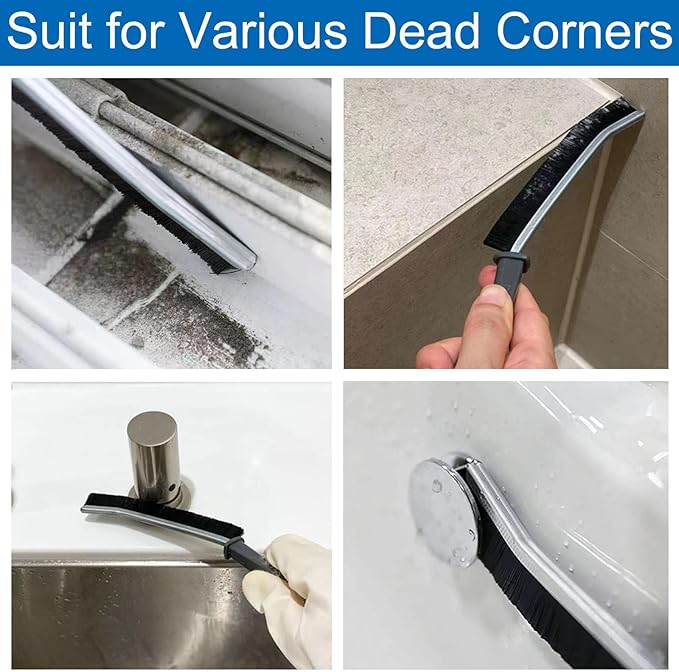 Gap Cleaning Brush, Hard-Bristled Crevice Cleaning Brush, Dead Corners Multifunctional Brushes, Bathroom Crevice Gaps Cleaning Brush, Groove Cleaning Brushes for Shutter Kitchen Bathtubs Tiles (3PCS)