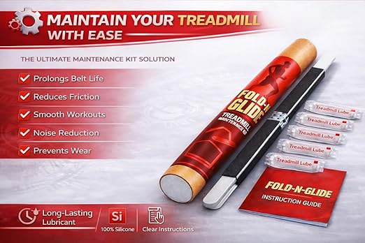Fold-N-Glide Treadmill Maintenance Kit |Treadmill Lubricant for Belt | 5 x Lube Applications | Foldable Metal 23" Applicator Wand | Directions Included (Fold-N-Glide 5 Applications Kit)