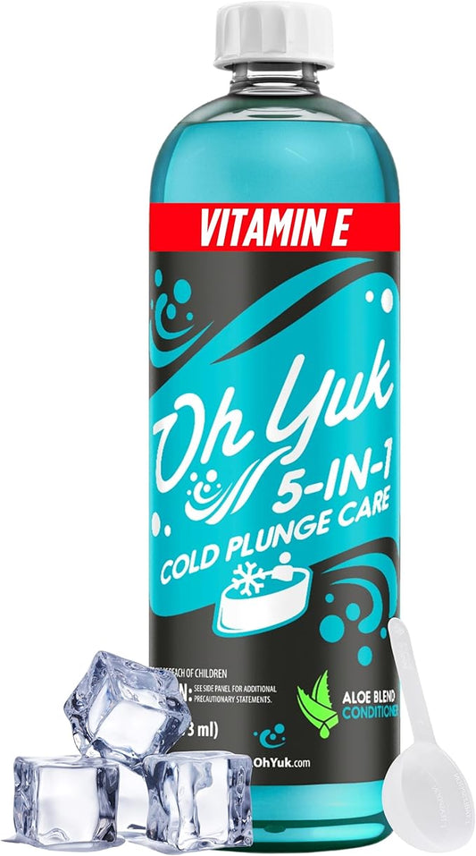 Oh Yuk 5-in-1 Cold Plunge Water Treatment – Cleaner, Clarifier, Conditioner, Combats Odors, Deodorizes – Premium Cold Tub & Ice Bath Care – Works with All Cold Plunges with Filter Systems – 32 Uses