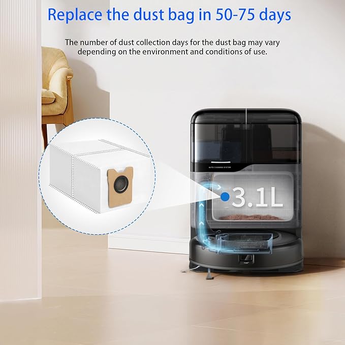 20-Pack C10, Omni C20 Replacement Dust Bags Compatible with for Eufy C10, C20 Omni Robot Vacuums, Vacuum Bags for Eufy, Activated Carbon Layer Large Capacity Disposable Dust Bags