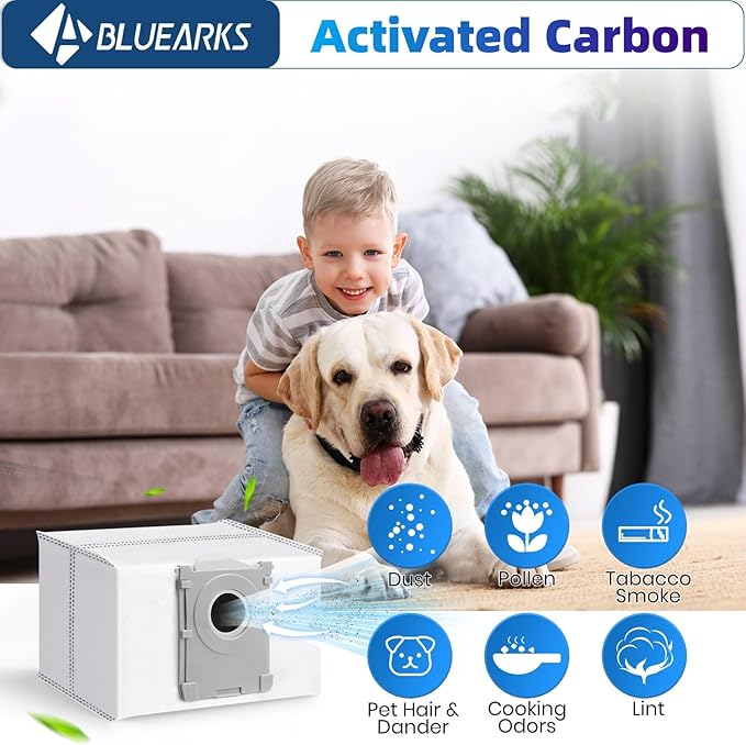 14Pcs Dust Bags,Compatible with Ecovacs Deebot X8 Pro Omni/T50 Pro Omni/T50 Max Pro Omni/T80 Omni/X9 Pro Omni/Yeedi S14 Plus Robot Vacuum,3.5L Liter Activated Carbon Vacuum Bags,Four-Layer Structure