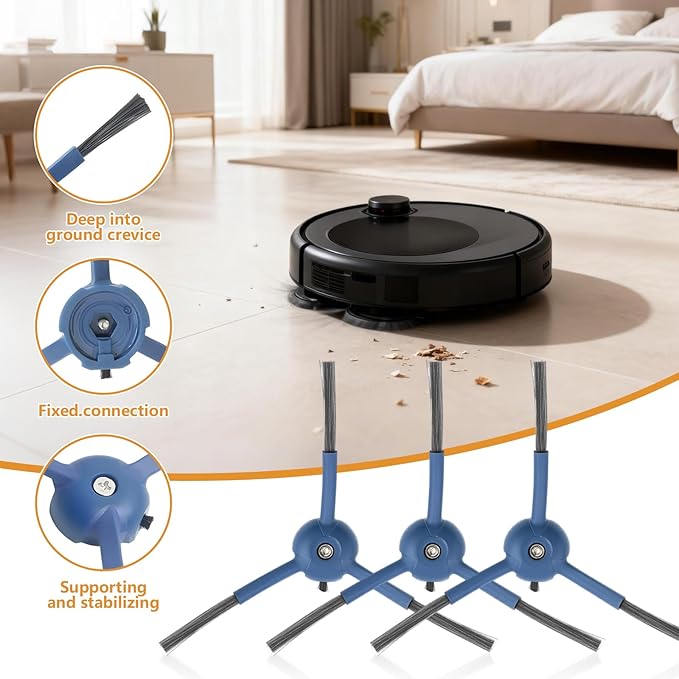 22 Pack Replacement Accessories for eufy Omni C20 Robot Vacuums Parts Kits, 1 Main Brush, 6 Side Brushes, 4 Washable Filters, 5 Dust Bags, 4 Mop Pads, 1 Cleaning Tool and 1 Screwdriver