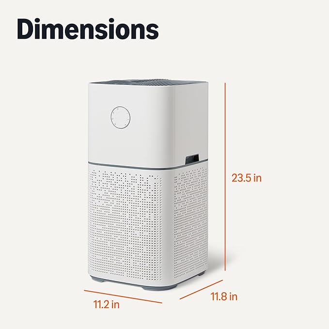 Amazon Basics Air Purifier for Home Large Rooms with 3-Stage Filtration, HEPA Filter, Covers Up to 2600 Sq ft, White