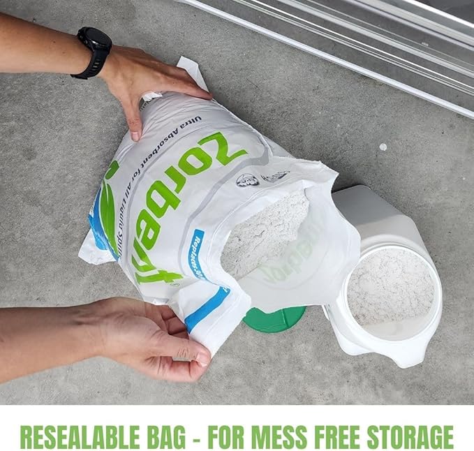 Zorbent Liquid Spill Cleanup 10 Quart Bag | 16X More Absorbent for Grease, Oil, Blood – Reusable for Floor, Carpet, Pet Accident, or Biohazard Mess – Fast Acting, Lightweight, Non-Toxic