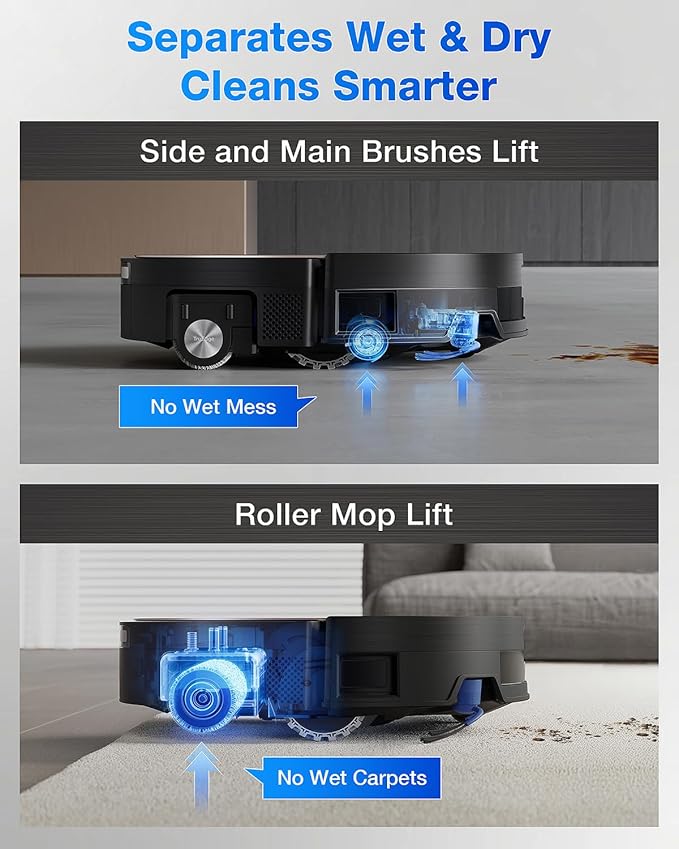 ECOVACS DEEBOT X11 OmniCyclone Robot Vacuum and Mop, PowerBoost Charging, OZMO Roller 2.0, Instant Self-Wash Mop, 19500Pa Blast Suction, Bagless Station, AIVI 3D Smart Navigation, for Hardwood, Carpet
