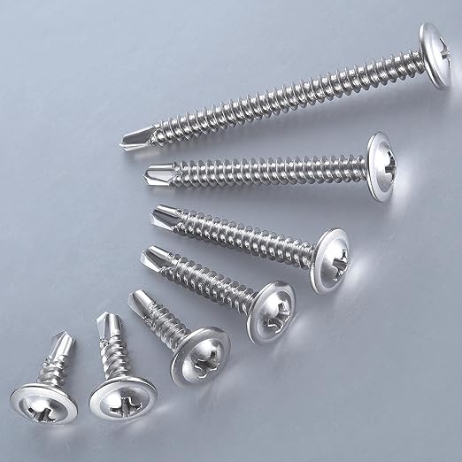 Wensilon（200pcs）#8×1-1/4”for Sheet Metal Self-Tapping Screws 410 Stainless Steel Truss Head High-Strength Quick Tapping Screws