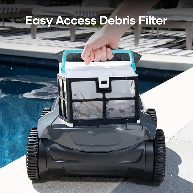 AIPER Seagull Pro Cordless Robotic Pool Cleaner, WavePath Navigation, Wall-Climbing, Quad-Motor, 150 mins Runtime for Inground Pools up to 1,600 sq.ft, ZT6002 (Renewed)