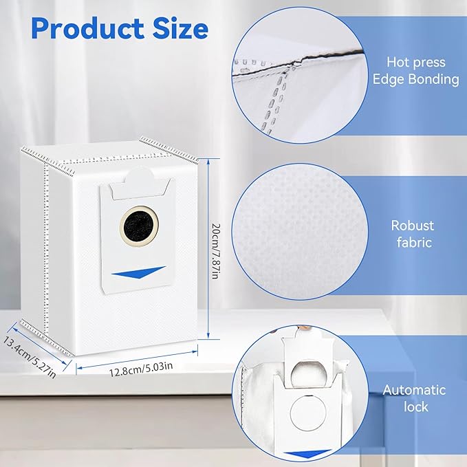 Dust Bags Compatible with ECOVACS DEEBOT X2 Omni/ X2/ X2 PRO/ DEX86/T30S / T30S PRO/X5 Robot Vacuum Cleaner - Disposable Replacement Vacuum Bags（6Pack)