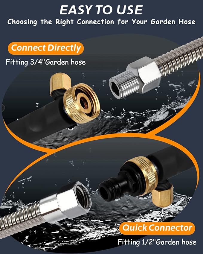Upgraded Jet Nozzle for Garden Hose Power Washer Wand Hydro Jet High Pressure Washer Tools with 2 Different Nozzles and Hose Quick Connectors