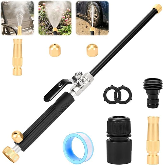 Garden Hose Nozzle, High Pressure Hydro Jet Washer Wand Triple Nozzles Including Hose Spray Nozzle Universal Quick Connectors For Powerful Cleaning