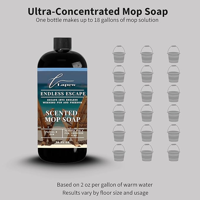 Luxury Floor Cleaner, Scented Mop Soap Concentrate | Hard Floor Cleaner for Tile, Vinyl, Laminate, LVP & Sealed Hardwood | Low-Foam, Streak-Free | 36 oz | Endless Escape