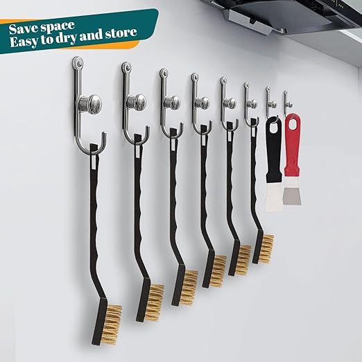 24 Pcs Mini Brass Brush Set, Brass Scratch Brush with Curved Handle, Cleaning Weld Slag and Rust