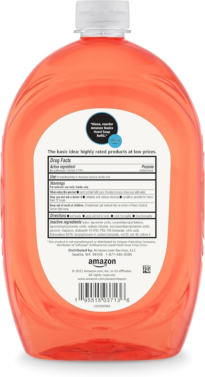 Amazon Basics Liquid Hand Soap Refill, Light Moisturizing, Triclosan-Free, Citrus, 50 Fl Oz (Pack of 2) (Previously Solimo)
