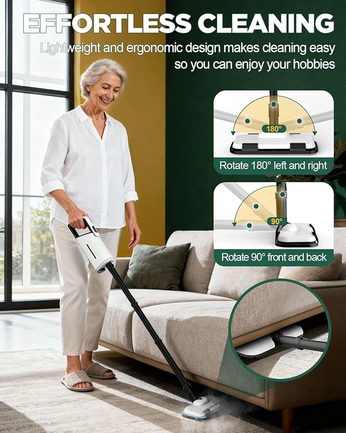 Powerful Comfortable Steam Mop, Chemical-Free Floor Steamer with Removable Water Tank and Fast Heat-Up, Versatile Handheld Steam Cleaner for Sealed Hard Floors, Marble, Stone, Hardwood, Tile, Laminate