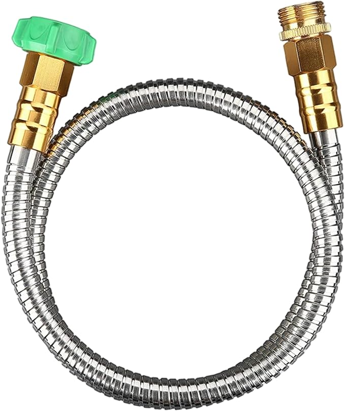 Garden Hose Extension 5ft Metal Hose with Nozzle-Flexible Portable & Lightweight Perfect for Outdoor Garden Watering Car Pet Cleaning