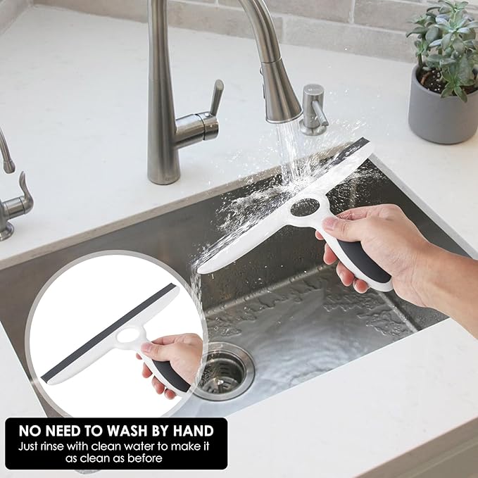 10 Pack Shower Squeegee for Glass Doors/Walls Bulk,10" Squeegee with Adhesive Hook,All-Purpose Bathroom Cleaner Tool Household Shower Squeegee for Shower Doors, Bathroom,Mirror, Window and Car Glass