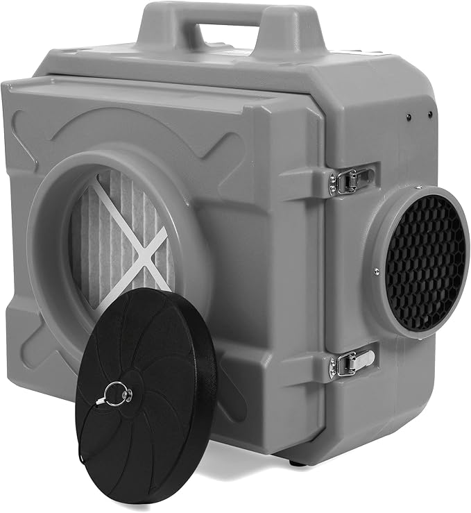 MOUNTO HEPA500 Commercial 500cfm Air Purifier Hepa Air Scrubber Negative Air Machine Roto-Molded (Grey)