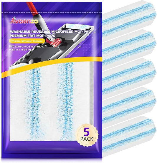 Replacement Mop Pads Compatible with Ocedar H2prO Flat Mop,Refills for O-Cedar H2pro Flat, Machine Washable Reusable Microfiber Mop Heads Replacements for Ocedar H2Pro 5 PCS