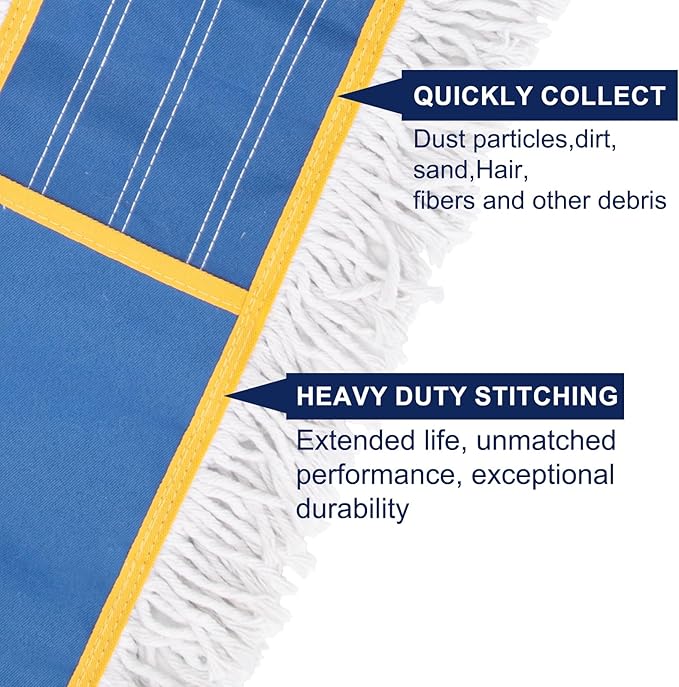 36" Commercial Dust Mop Replacement Heads,2 Pack Reusable Industrial Dust Mop Pads, Washable Cotton Dust Mop Refill for Floor Cleaning & Janitorial Supplies,Only Fits:B0D7MLVMZT,B0DZ2HZD35,B0FHHLCXZ9
