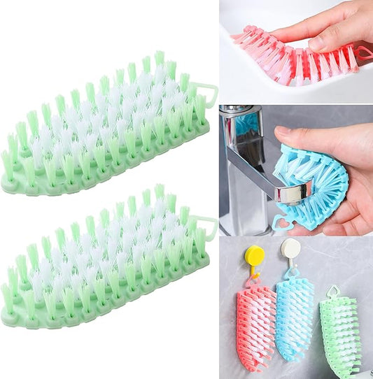 Bendable Scrub Brush, Deep Cleaning for Pool, Tub, Sink Non-Slip Grip, Sturdy Nylon Bristles,2 Pack-Green