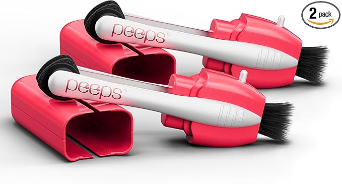 CarbonKlean Peeps Glasses Cleaner - for Eyeglasses, Reading Glasses, and More - Lens Cleaner with Carbon Microfiber Tech - Injected Pink - 2 Count