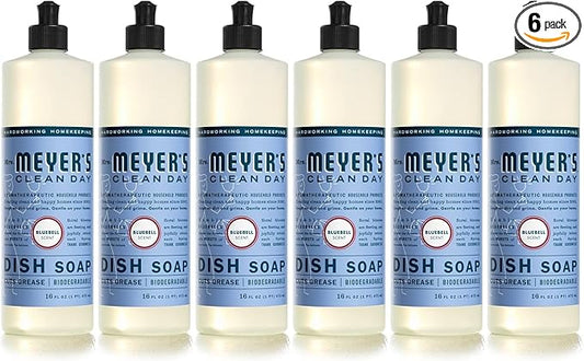 MRS. MEYER'S CLEAN DAY Liquid Dish Soap, Bluebell, 16 fl. oz - Pack of 6