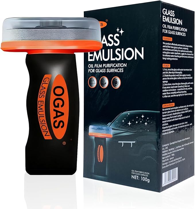 Umex Glass Cleaner - Streak-Free Windshield Cleaner& glass emulsion, Removes Tough Grease, Grime, Oil Film, and Water Spots for Car, Home, and Office (1 Pack, 3.38oz each)