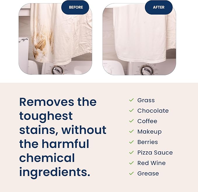 Truly Free Natural Laundry Detergent for Sensitive Skin | Eco Friendly, Plant Based, Baby Clothes Safe | Clean & Easy Powder to Liquid, Unscented | Refill Only (200 Loads)