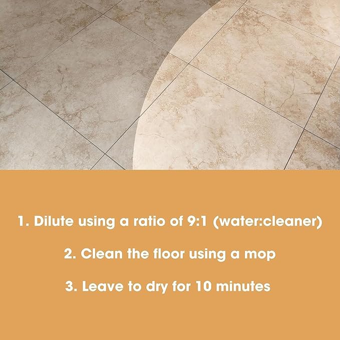 Furniture Clinic Stone & Tile Floor Cleaner | Dilutes to 170 FL Oz | Easy and Safe Application | Quick-Drying with Lemon Aroma | 17oz / 500ml