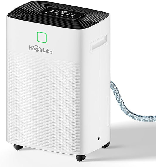 100 Pints Dehumidifier for Basement Home, Smart Silent Dehumidifier with Drain Hose, 1.32 Gal Water Tank, Intelligent Humidity Control, 24H Timer, for Large Room Bathroom Bedroom