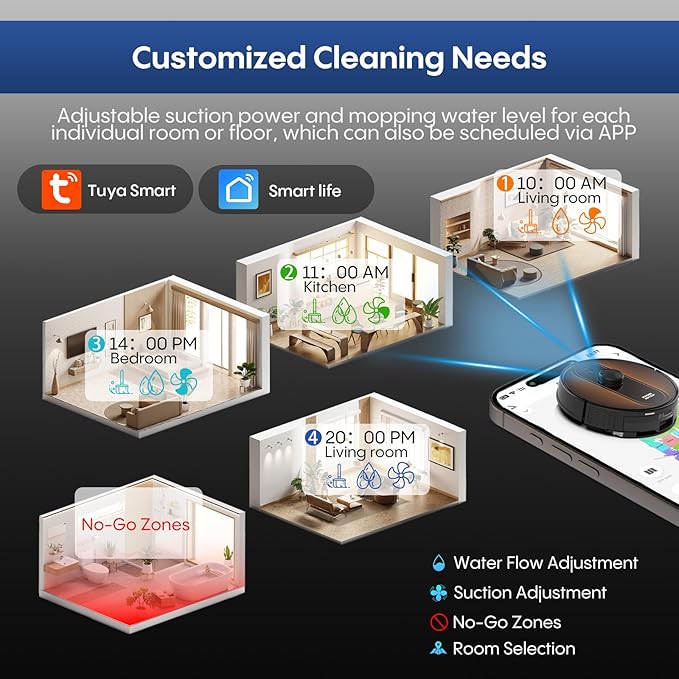 Robot Vacuum and Mop with Mapping