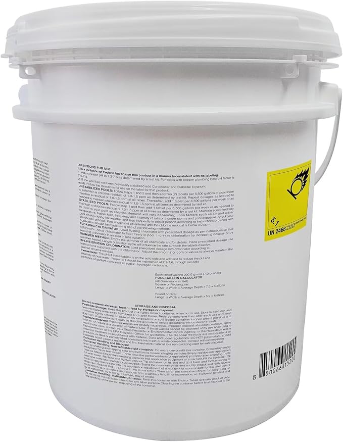 PROFELIZ Chlorine Tablets 3 Inch for Swimming Pools, Kills Bacteria and Stops Algae, Slow Dissolving,Exclusive Protective Packaging,Pool Chlorine Tablets,20lbs