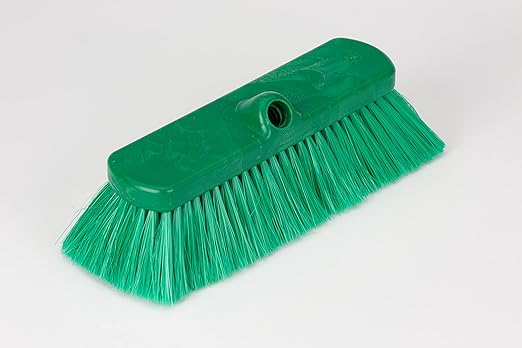 SPARTA 41278EC09 Flo-Thru Plastic Wall Scrub Brush, Equipment Brush With Soft Nylex Bristles For Industrial Kitchens, Hospitals, Commercial Cleaning, 4 Inches, Green