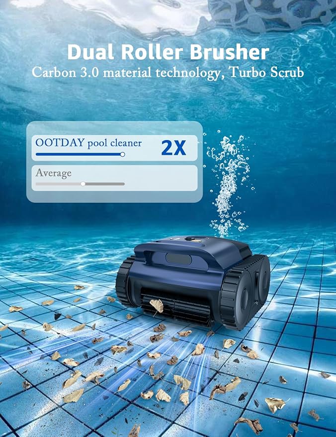 Pool Vacuum for Inground Pools, Zyerch Robotic Pool Cleaner for Above Pools with Floor/Wall Climbing/Waterline Cleaning, 180 Min Runtime, Pools up to 2150 Sq.Ft