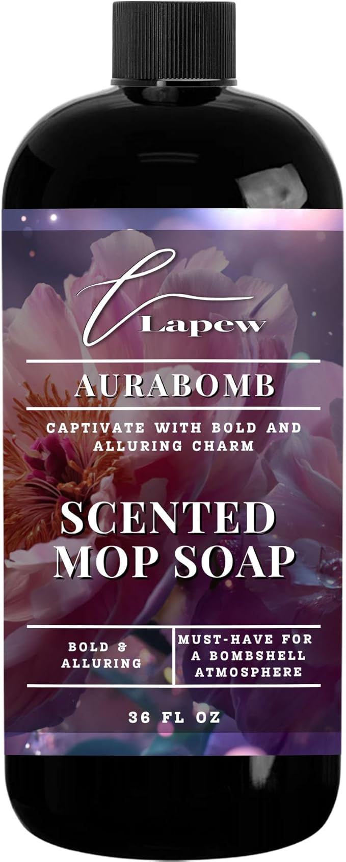Luxury Floor Cleaners, Scented Mop Soap Concentrate | Hard Floor Cleaner for Tile, Vinyl, Laminate, LVP & Sealed Hardwood | Low-Foam, Streak-Free | 36 oz |Aurabomb