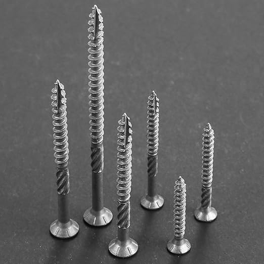 #8 * 1-1/4" 304 Stainless Steel Deck Screws, (260pcs) 1 lbs.Exterior Wood Screws, Rust Resistant Epoxy Coated, Bronze, T20 Star Bit