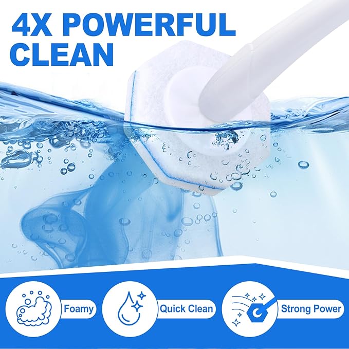 200 Count Disposable Toilet Brush,Toilet Cleaner Wand Refills Compatible with Most Toilet Brushes- No Falling Apart, Fresh Fragrance，4X Cleaning Power，Bathroom Cleaning.