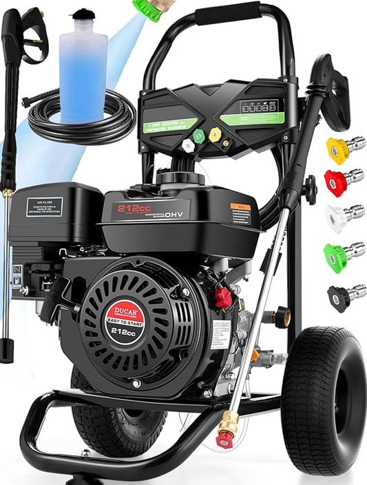 Gas Powered Pressure Washer 4200 PSI Gas Power Washer 4.0 GPM 212CC Commercial High Pressure Washer, with Spray Gun and Extension Wand, 5 Quick Connect Nozzles, Copper Pump,EPA/CARB/ETL