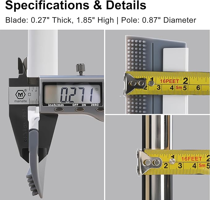 Professional Air Broom for Water & Pet Hair Removal, Floor Squeegee for Tile, Hardwood & Under-Furniture Cleaning with 51″-58″ Telescoping Handle & 180° Rotating Head