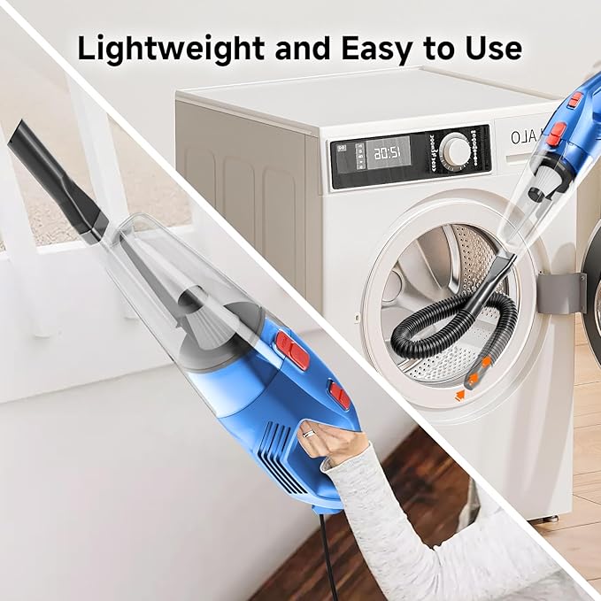 Corded Stick Vacuum Cleaner - Lightweight, Powerful Suction with 450W Motor, 3-in-1 16.4Ft Cord Vacuum Cleaners for Home, Hard Floor, Carpet, Pet Hair Deep Blue