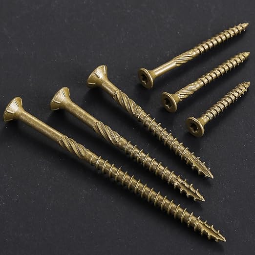 #12 * 7" Extended Deck Screws, (44 pcs) 2 lbs.Lengthen Exterior Wood Screws, Rust Resistant epoxy Coated, Bronze, T30 Star Bit