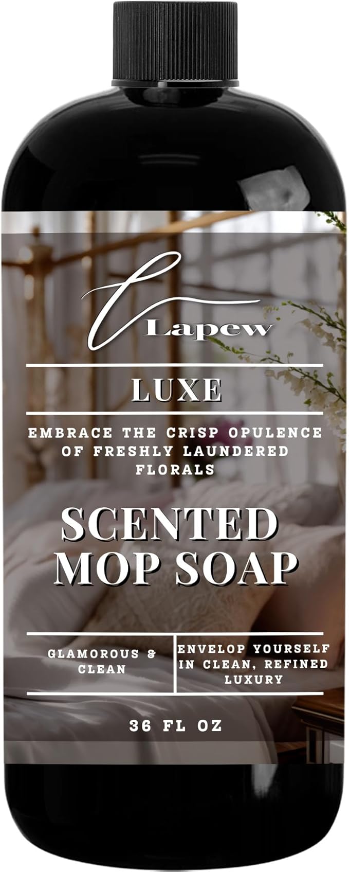 Luxury Floor Cleaner, Scented Mop Soap Concentrate | Hard Floor Cleaner for Tile, Vinyl, Laminate, LVP & Sealed Hardwood | Low-Foam, Streak-Free | 36 oz | Luxe