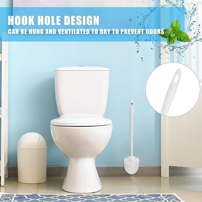 Tioncy 50 Pcs 14.2 Inch Toilet Brush Commercial Heavy Duty Toilet Bowl Cleaning Scrub Long Scrubber for Bathroom Cleaning Supplies