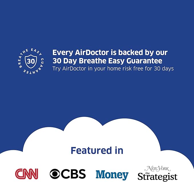 AIRDOCTOR 2000i SMART Air Purifiers for Small Rooms & Medium/Small Bedrooms, 3 Stage Filtration with Pre-Filter, UltraHEPA, Carbon/VOC (AirDoctor 2000i Smart)