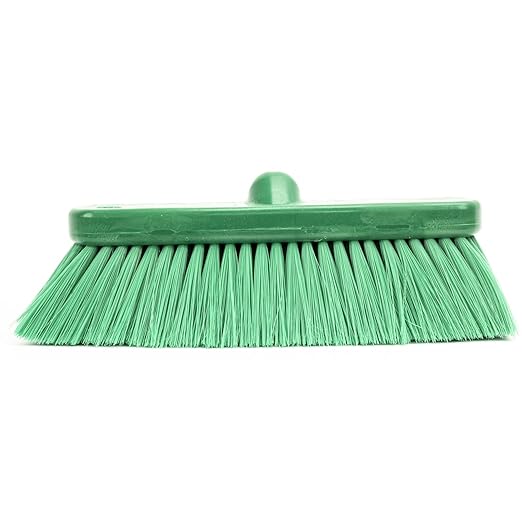 SPARTA 41278EC09 Flo-Thru Plastic Wall Scrub Brush, Equipment Brush With Soft Nylex Bristles For Industrial Kitchens, Hospitals, Commercial Cleaning, 4 Inches, Green